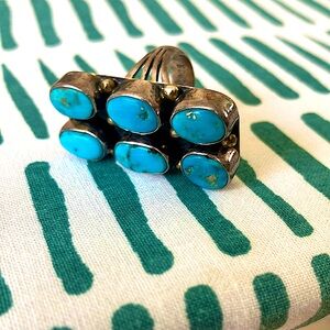 Navajo turquoise cluster ring.